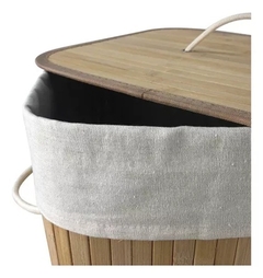Cesto Doble Rectangular Plegable de Bambú - TiendaDuplo