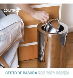 Imagen de CESTO REDONDO CON TAPA VAIVEN 20 LTS