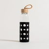 BOTELLA DE VIDRIO TAPA DE BAMBÚ Y FUNDA DE SILICONA 500ML