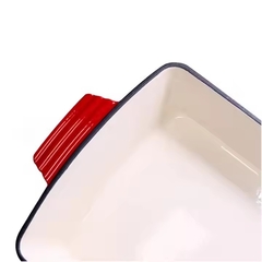 Asadera de hierro esmaltado rojo 33 cm - TiendaDuplo