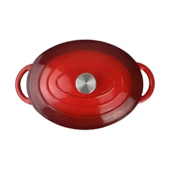 Olla oval de hierro esmaltado rojo 30 cm - tienda online
