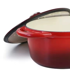 Olla oval de hierro esmaltado rojo 30 cm en internet