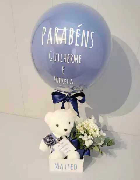 Box urso e flores - comprar online
