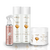 Kit de produtos para cabelo com shampoo, condicionador, máscara e queratina líquida da linha Argan da Modific Hair.