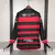 MANGA LONGA DO FLAMENGO 24/25 Adidas com todos os patrocínios Masculina VERMELHA E PRETA - comprar online