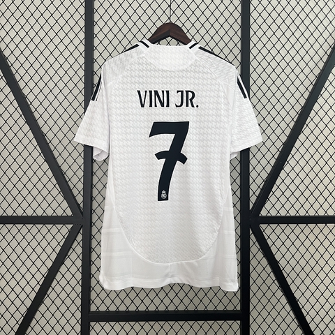 Camisa VINI JR 7 Real Madrid 24/25 Torcedor Branca Masculina - Adidas