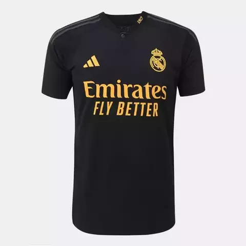 Camisa 3 do Real Madrid Torcedor Preta Masculina 2024- Adidas
