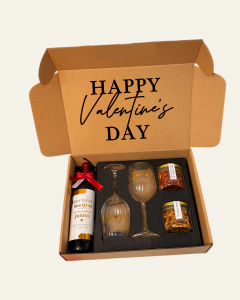 Box vino + 2 copas + 2 snacks - comprar en línea