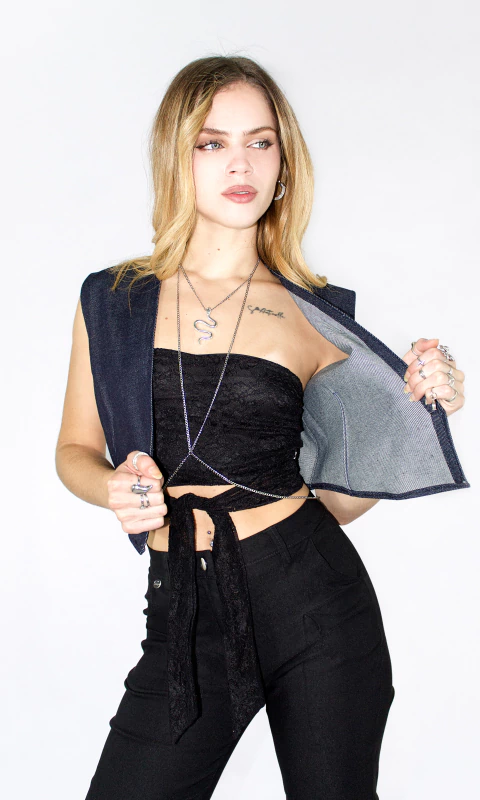 Chaleco de jean rigido Bombastic - comprar online