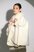 CAPA PONCHO TRICOT COM GOLA REMOVÍVEL - OFF WHITE E ROSÊ - comprar online