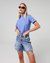 CAMISETA EM ALGODÃO EGÍPCIO FRANCESCA AZUL LONDON - Talencce
