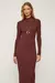VESTIDO DE TRICOT MIDI COM GOLA ALTA E ABERTURA COSTAS - loja online