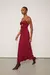 VESTIDO DE GEOGETTE MIDI COM CUT - Talencce