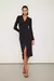 VESTIDO MIDI DECOTE V LUIZA ANIMALE - PRETO - comprar online