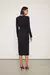 VESTIDO MIDI DECOTE V LUIZA ANIMALE - PRETO - loja online