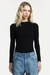 CAMISETA RIB SLIM MANGA LONGA CAMYS - PRETO - comprar online