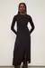 VESTIDO MIDI MANGA LONGA DE MALHA ANIMALE - PRETO - comprar online