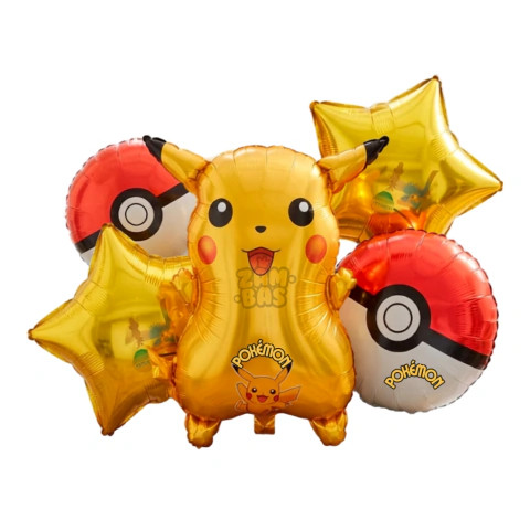 SET PERSONAJE 5 GLOBOS PIKACHU