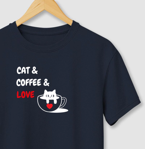 Camiseta Cat & Coffee - Fofura Felina