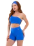 Conjunto Fitness Top Ombro Só + Short Aesthetic Azul Royal