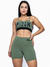 Conjunto Fitness Top + Short Pink Urban Verde Militar com Preto