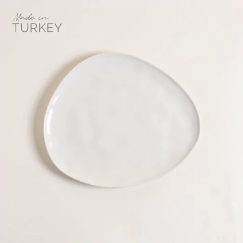 PLATO POSTRE IRREGULAR UMAY CREMA 23 CM