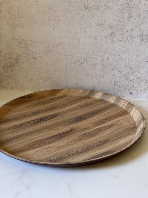 BANDEJA REDONDA SIMIL MADERA 35,5 CM - comprar online