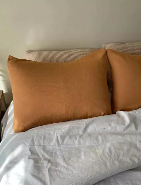 Funda de almohadón de gasa rustica lisas 60x40