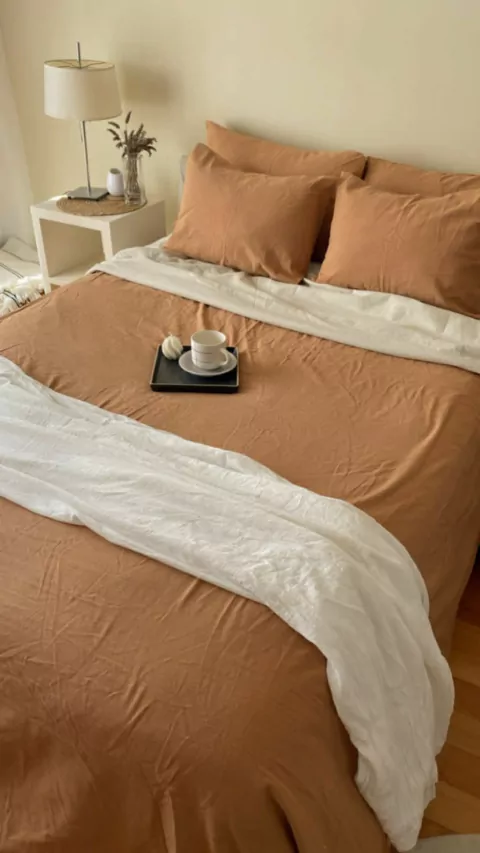 Cubre / Funda de edredón - Terracota y beige