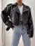 CAMPERA DE CUERO CON CINTO