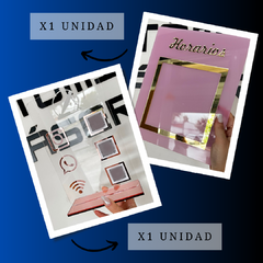 Cartel redes 3 QR/CON LOGO + Placa Para Horarios