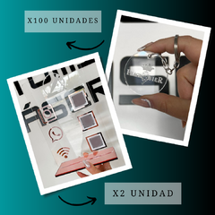 2 Cartel redes 3 QR/CON LOGO + 100 Llaveros C/ Logo