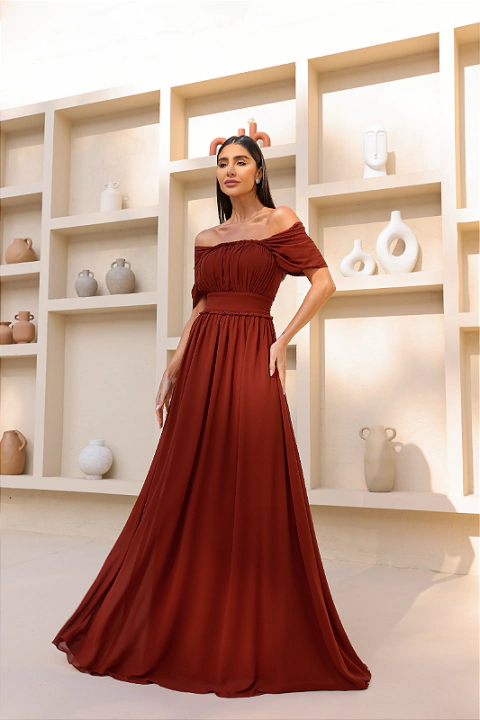 Vestido Minato Terracota