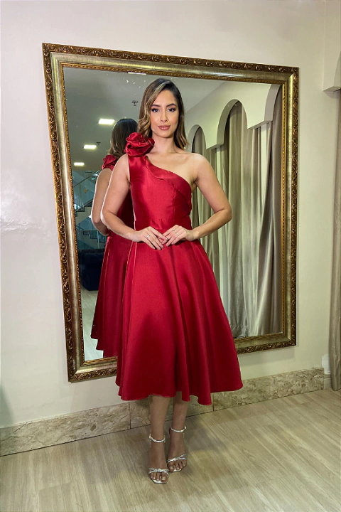 Vestido Midi Layra Vermelho