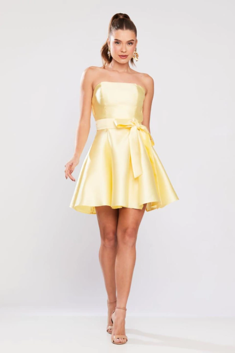 Vestido Curto Tomara que Caia Amarelo - Belly - comprar online