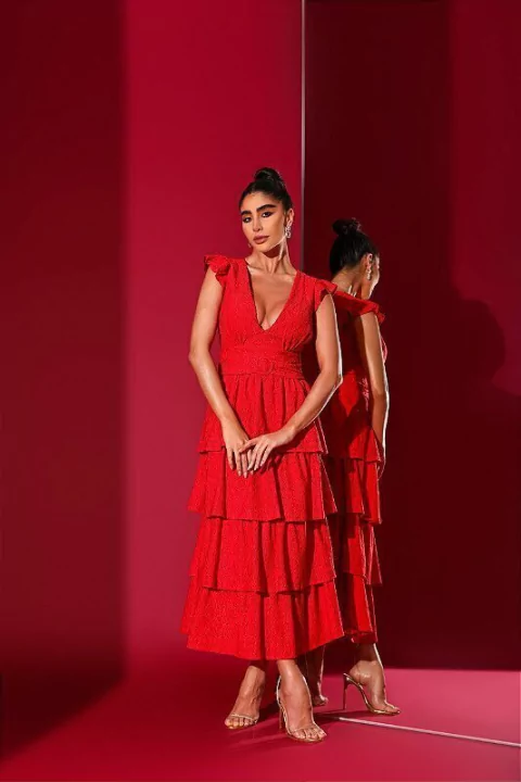 Vestido Longuete Ketlin Vermelho