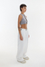 Musculosa Corta con Alfileres - Gris - Kosmic Kouture