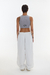 Musculosa Corta con Alfileres - Gris - tienda online