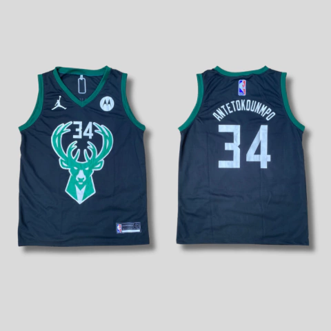 Regata Nacional Pronta Entrega Milwaukee Bucks Preta Alce