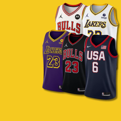 Compre 5 Pague 3 - FRETE GRÁTIS - Lakers Roxa, Bulls Preta, Usa Azul, Bulls Branca, Lakers Branca - comprar online