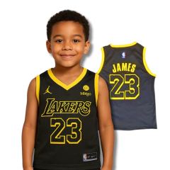 Regata "INFANTIL" De Basquete Los Angeles Lakers Preta - comprar online