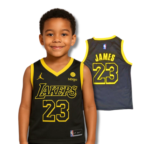 Regata "INFANTIL" De Basquete Los Angeles Lakers Preta - comprar online