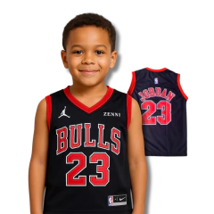 Regata "INFANTIL" De Basquete Chicago Bulls Preta - comprar online