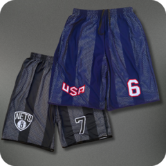 Kit 2 Bermudas Nets Preta Usa Azul Escuro - comprar online