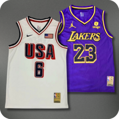 Kit 2 Regatas Usa Branca + Lakers Roxa - comprar online