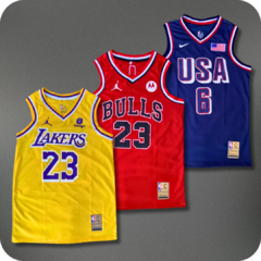 Kit 3 Regatas Lakers Amarela Bulls Vermelha e Usa Azul - comprar online