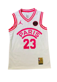 Regata Premium Pronta Entrega Paris Branca com Rosa