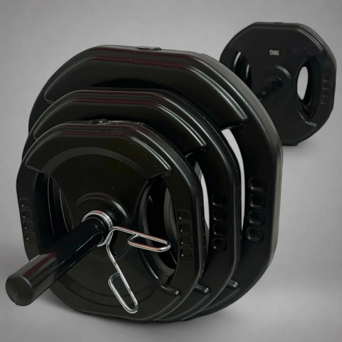 Kit Body Pump 17 Kg Pvc Negro Discos Con Agarres + Barra 1,20 + Topes