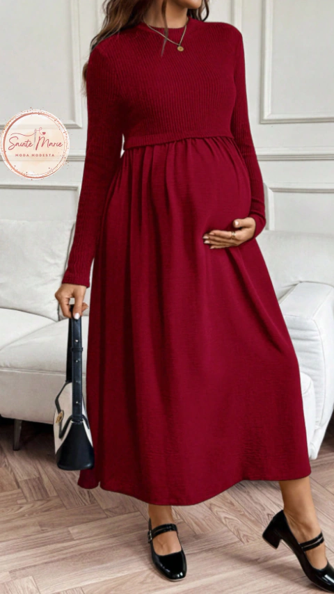 Imagem do Vestido Materno “Presença Serena”