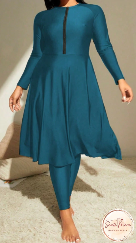 Roupa de Banho para Senhoras Modestas Católicas – PLUS SIZE - Elegância e Modéstia em Harmonia - Sainte Marie Moda Modesta